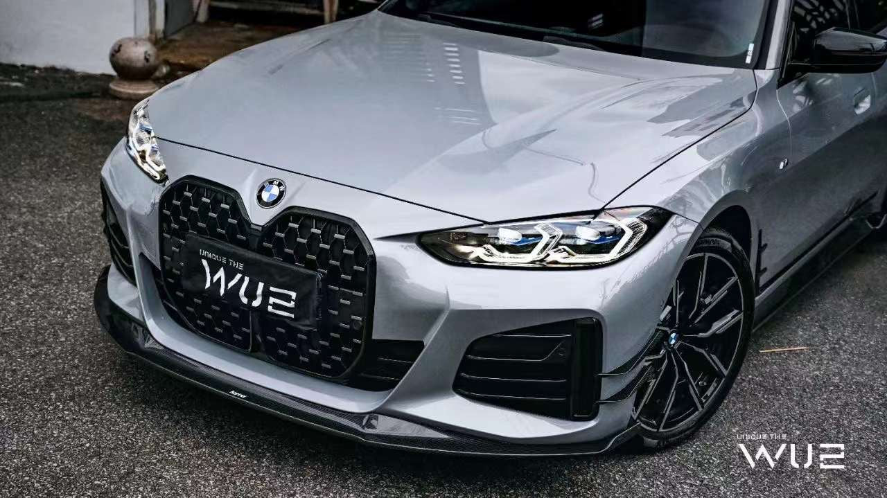 KARBEL - BMW i4 / 4 SERIES GRAN COUPE G26 CARBON FIBRE FRONT BUMPER CANARDS - Aero Carbon UK