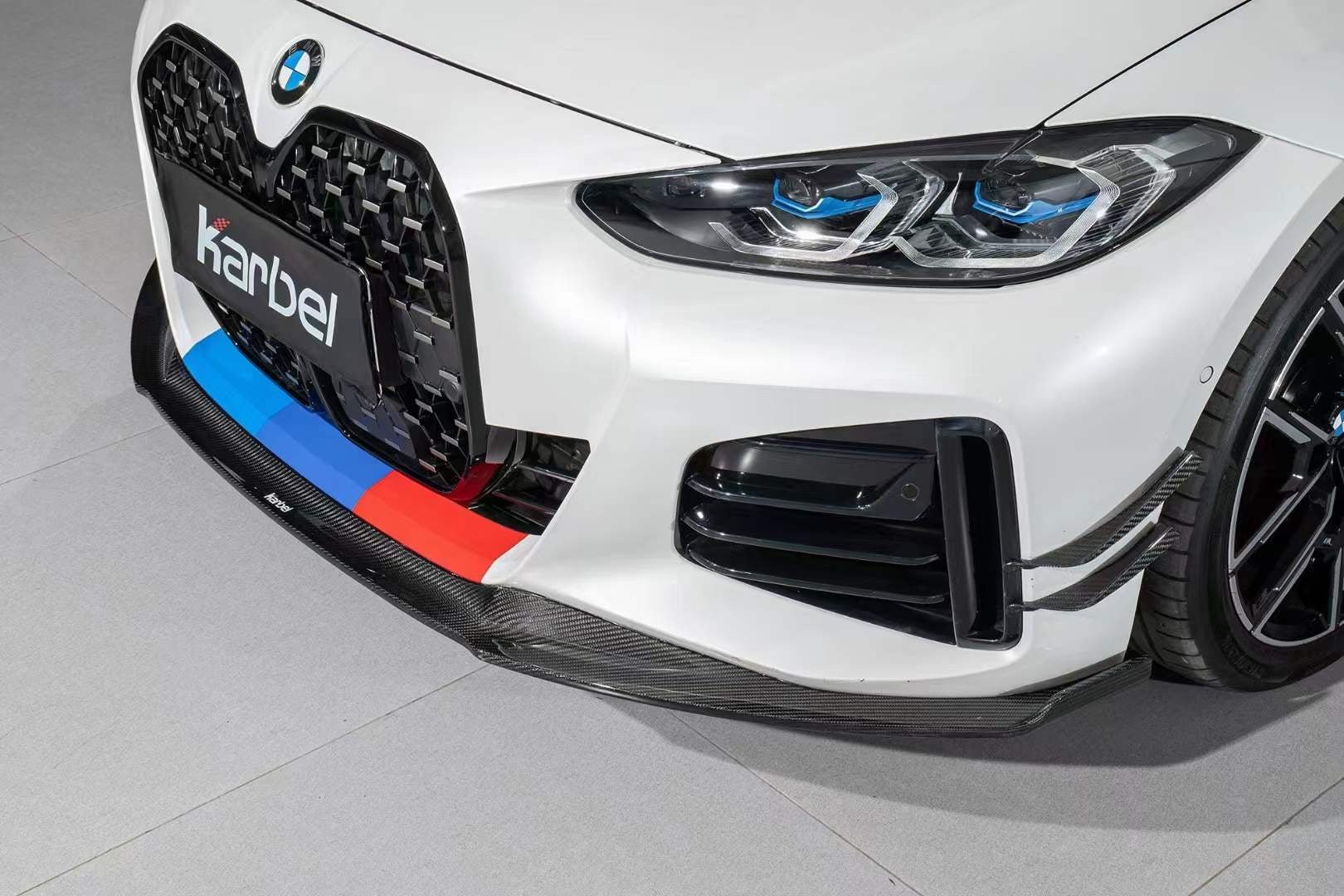 KARBEL - BMW i4 / 4 SERIES GRAN COUPE G26 CARBON FIBRE FRONT BUMPER CANARDS - Aero Carbon UK