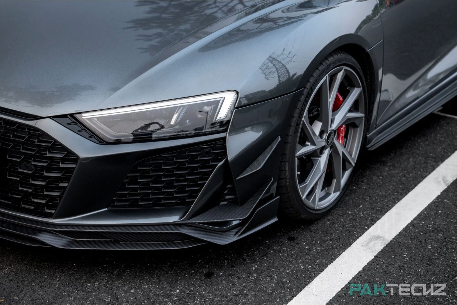 PAKTECHZ - AUDI R8 DRY CARBON FIBRE FRONT CANARDS - Aero Carbon UK