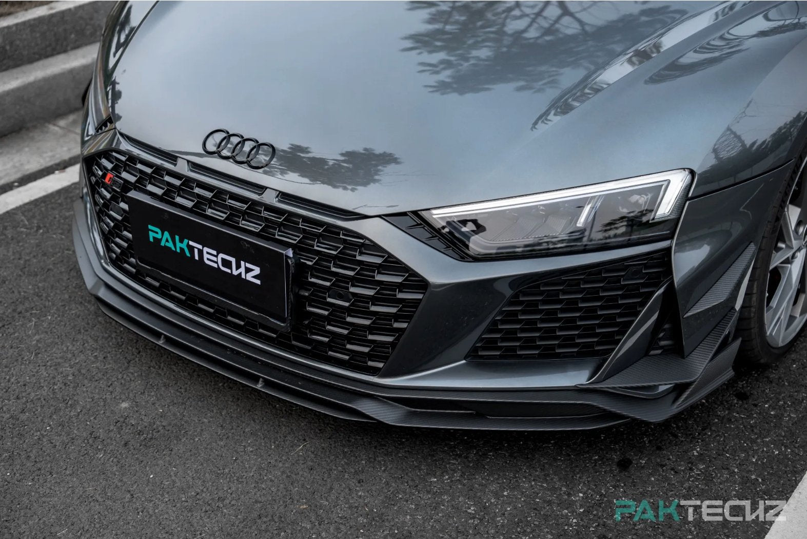 PAKTECHZ - AUDI R8 DRY CARBON FIBRE FRONT CANARDS - Aero Carbon UK