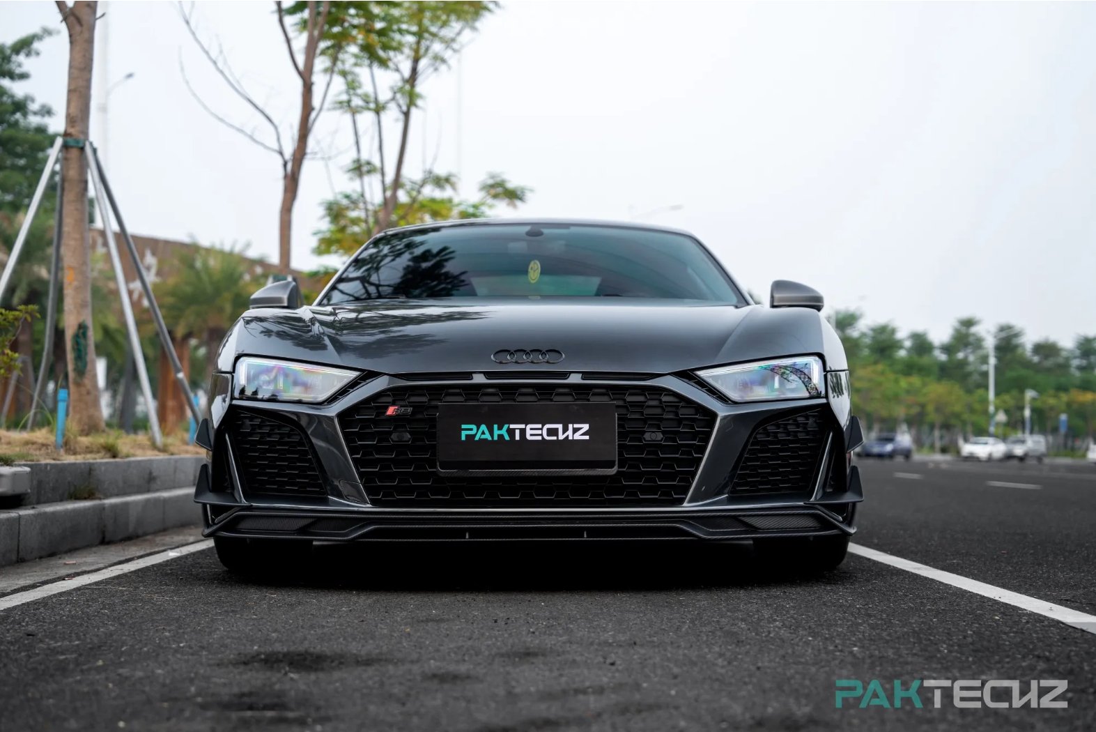 PAKTECHZ - AUDI R8 DRY CARBON FIBRE FRONT LIP - Aero Carbon UK