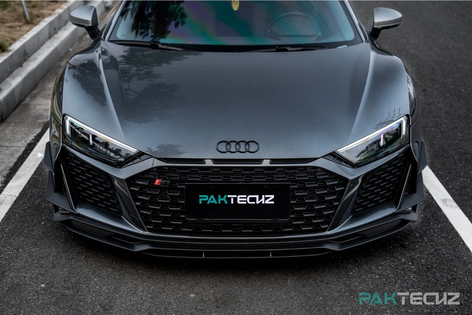 PAKTECHZ - AUDI R8 DRY CARBON FIBRE FRONT LIP - Aero Carbon UK