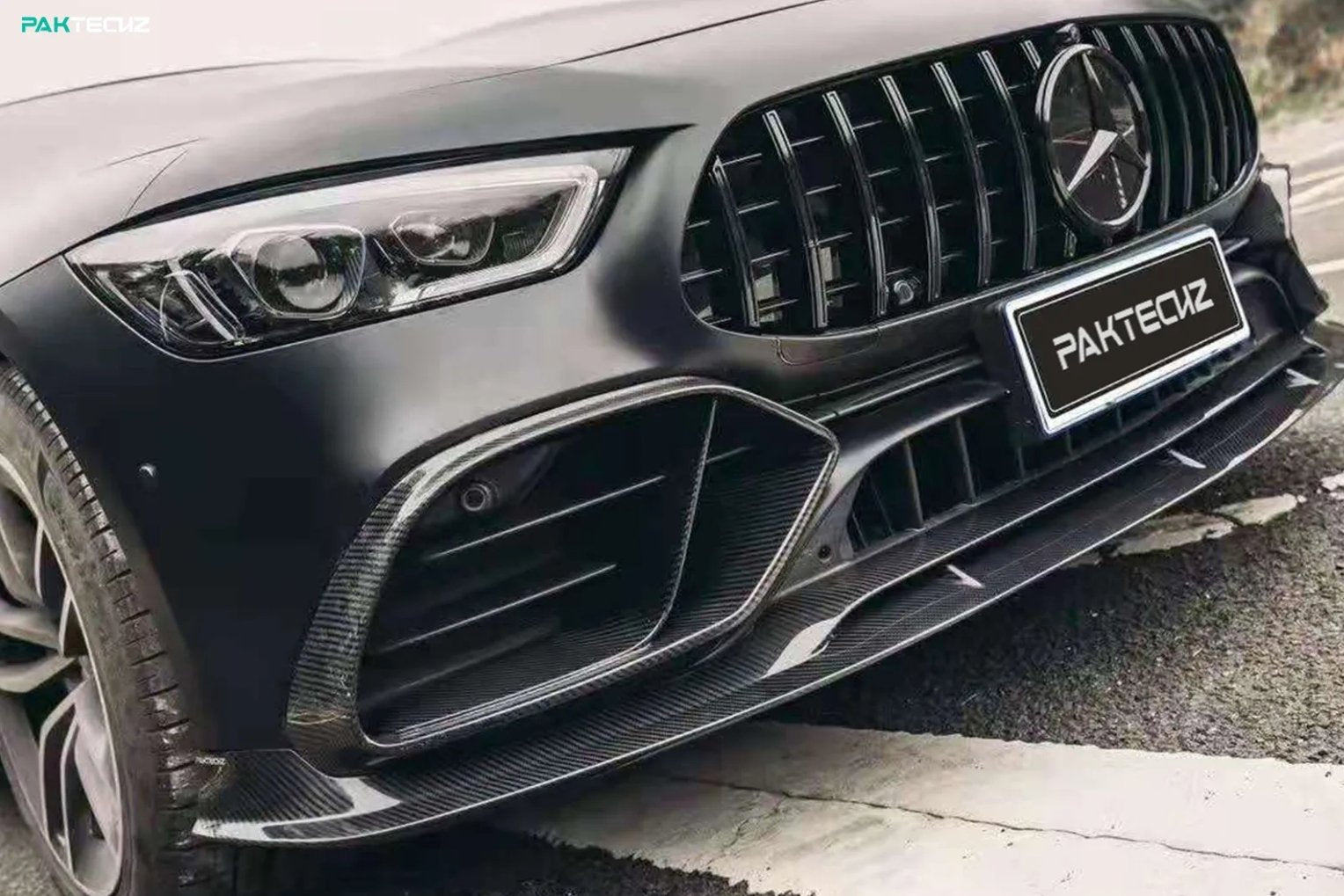 PAKTECHZ - MERCEDES BENZ AMG GT50 / GT53 DRY CARBON FIBRE FRONT LIP SPLITTER - Aero Carbon UK