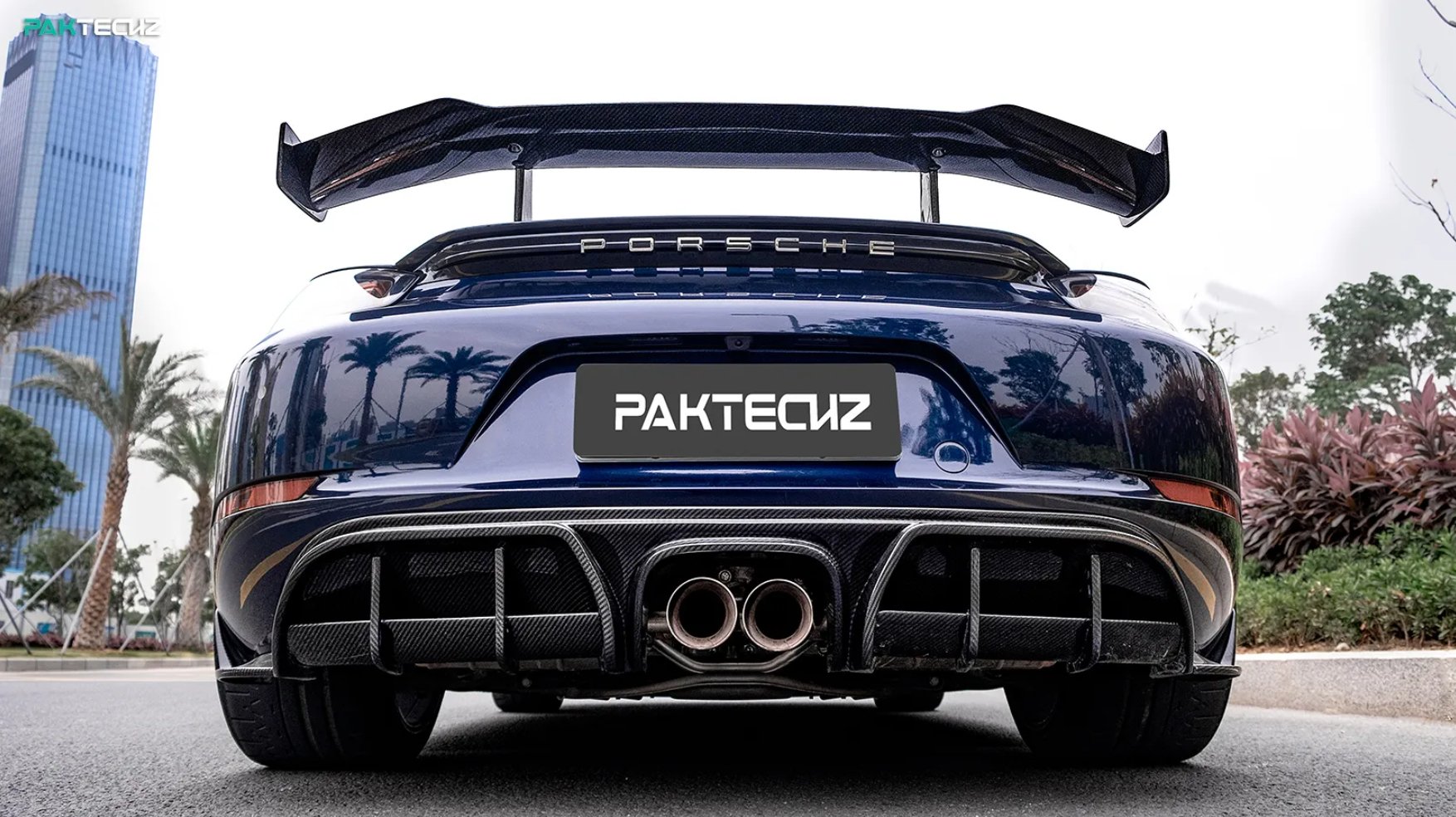 PAKTECHZ - PORSCHE CAYMAN / BOXSTER 718 DRY CARBON FIBRE REAR DIFFUSER - Aero Carbon UK