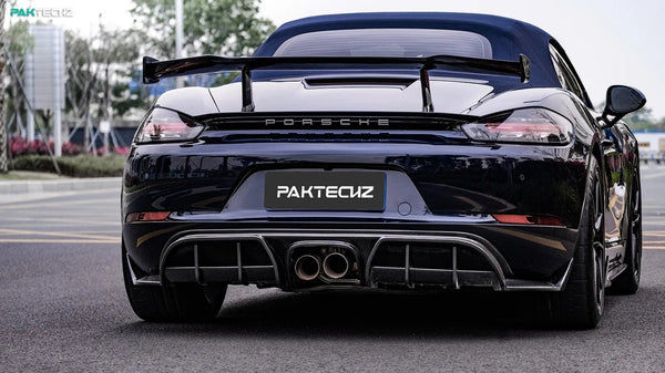 PAKTECHZ - PORSCHE CAYMAN / BOXSTER 718 DRY CARBON FIBRE REAR DIFFUSER