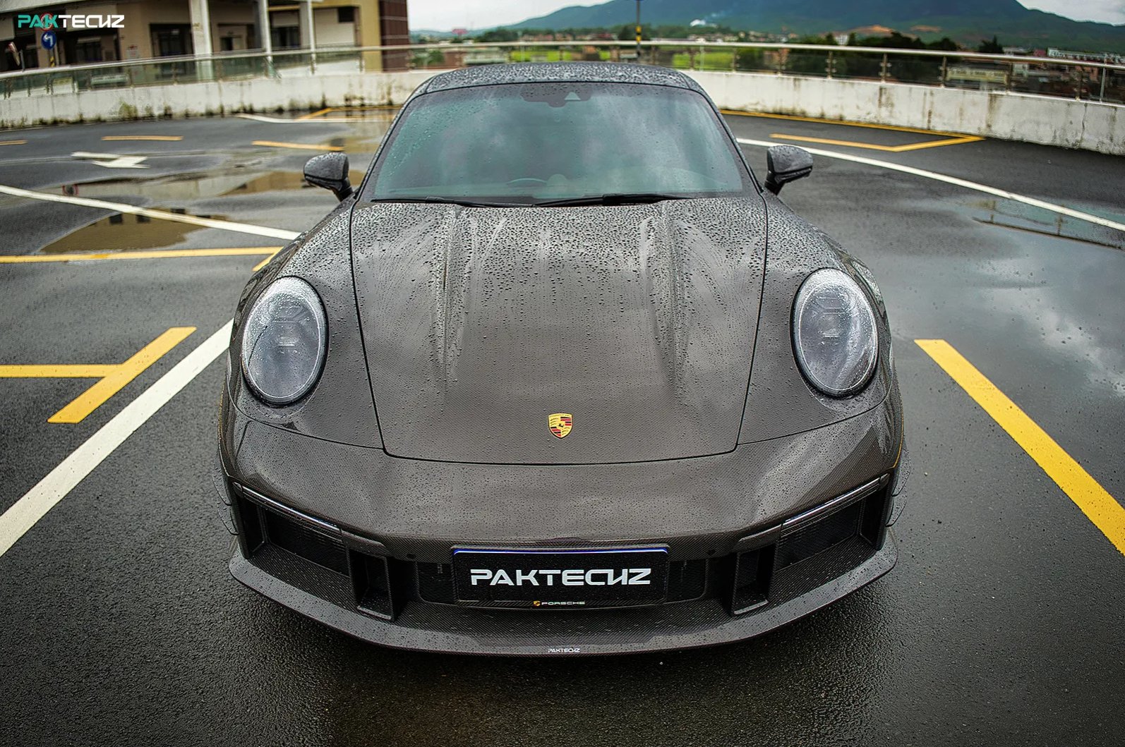 PAKTECKZ - PORSCHE 992 TURBO S DRY CARBON FIBRE BONNET HOOD - Aero Carbon UK