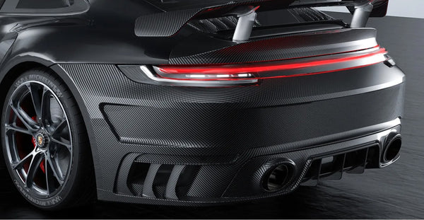 PAKTECKZ - PORSCHE 992 TURBO S DRY CARBON FIBRE REAR BUMPER