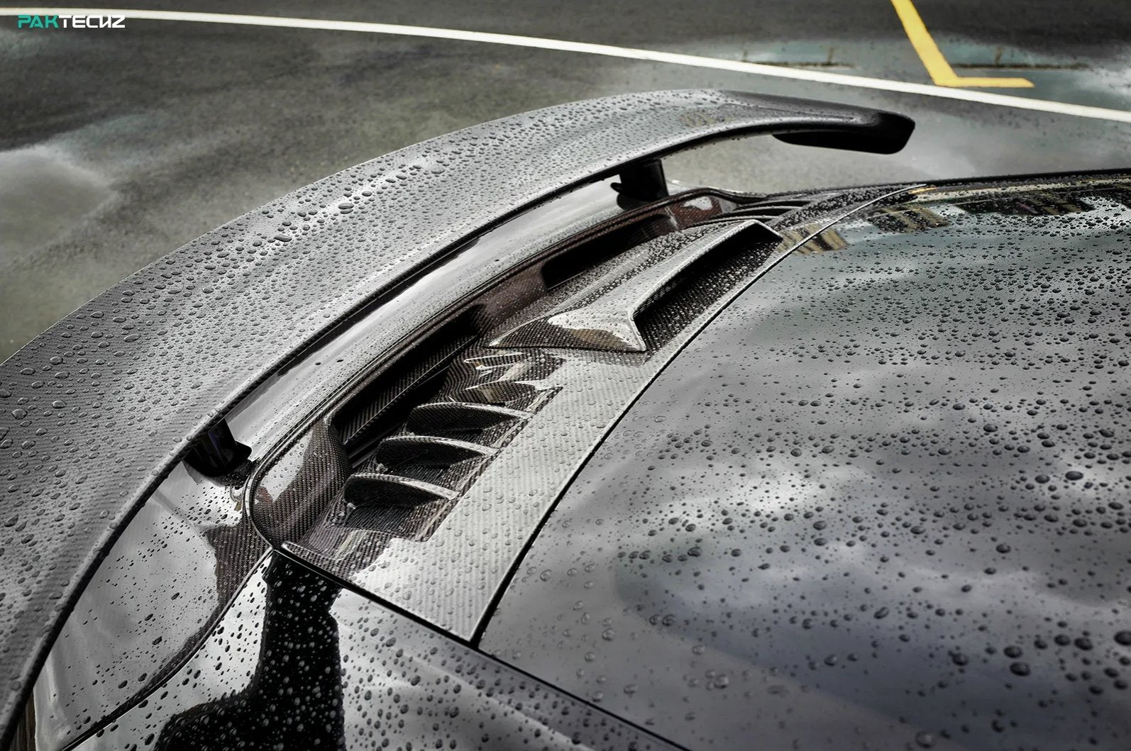 PAKTECKZ - PORSCHE 992 TURBO S DRY CARBON FIBRE REAR SPOILER - Aero Carbon UK