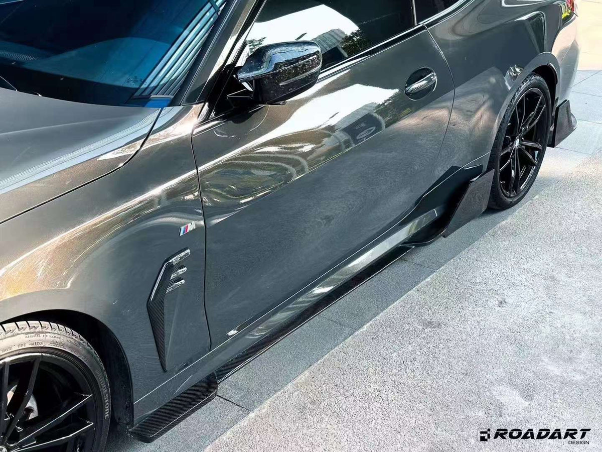 RA - BMW 4 SERIES G22 / G23 DRY CARBON FIBRE SIDE SKIRTS RA-4C - Aero Carbon UK