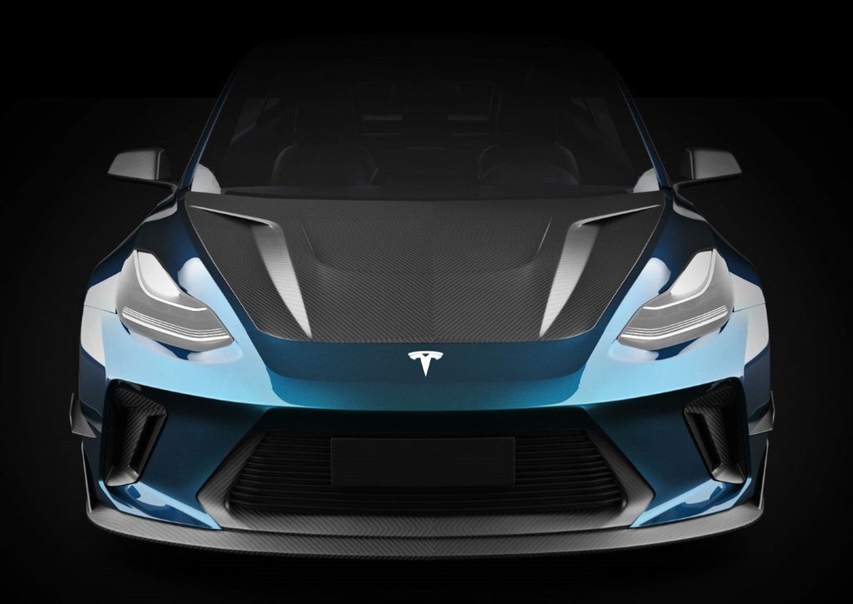 ROBOT - TESLA MODEL 3 HACKER HOOD BONNET V1 - Aero Carbon UK