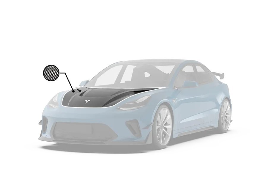 ROBOT - TESLA MODEL 3 HACKER HOOD BONNET V1 - Aero Carbon UK