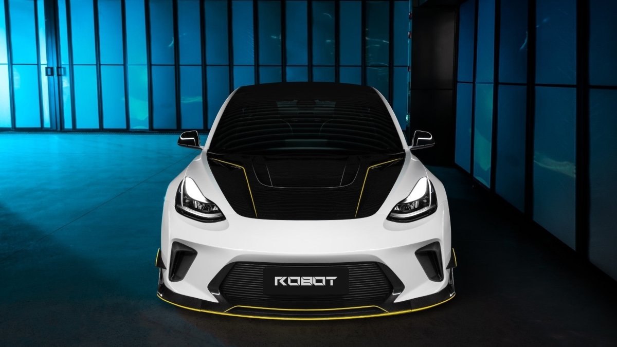 ROBOT - TESLA MODEL 3 HACKER NARROW BODY FRONT BUMPER AND FRONT LIP - Aero Carbon UK