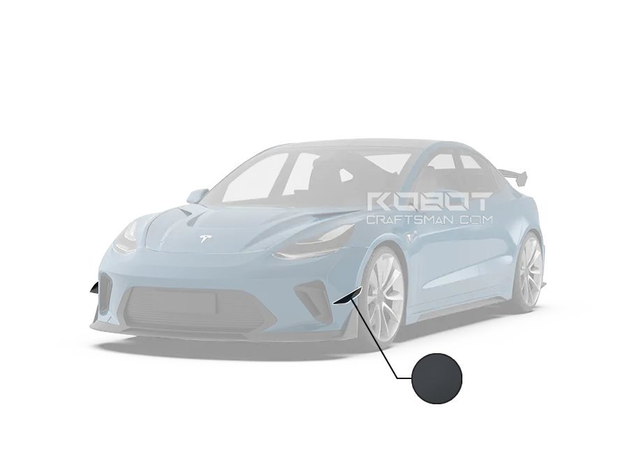 ROBOT - TESLA MODEL 3 HACKER NARROW BODY FRONT BUMPER CANARDS - Aero Carbon UK