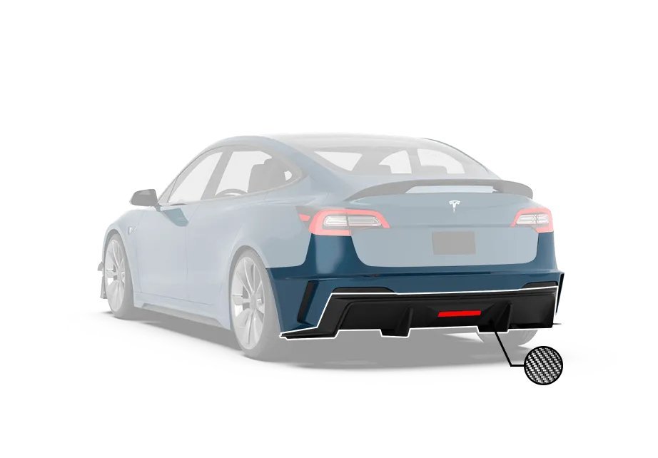 ROBOT - TESLA MODEL 3 HACKER NARROW BODY REAR BUMPER AND REAR DIFFUSER - Aero Carbon UK