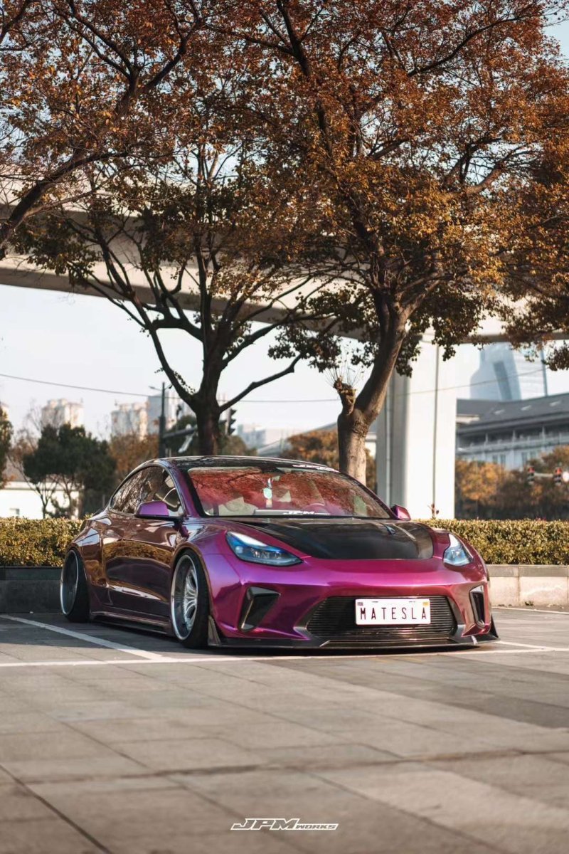 ROBOT - TESLA MODEL 3 HACKER WIDEBODY FRONT BUMPER AND FRONT LIP - Aero Carbon UK