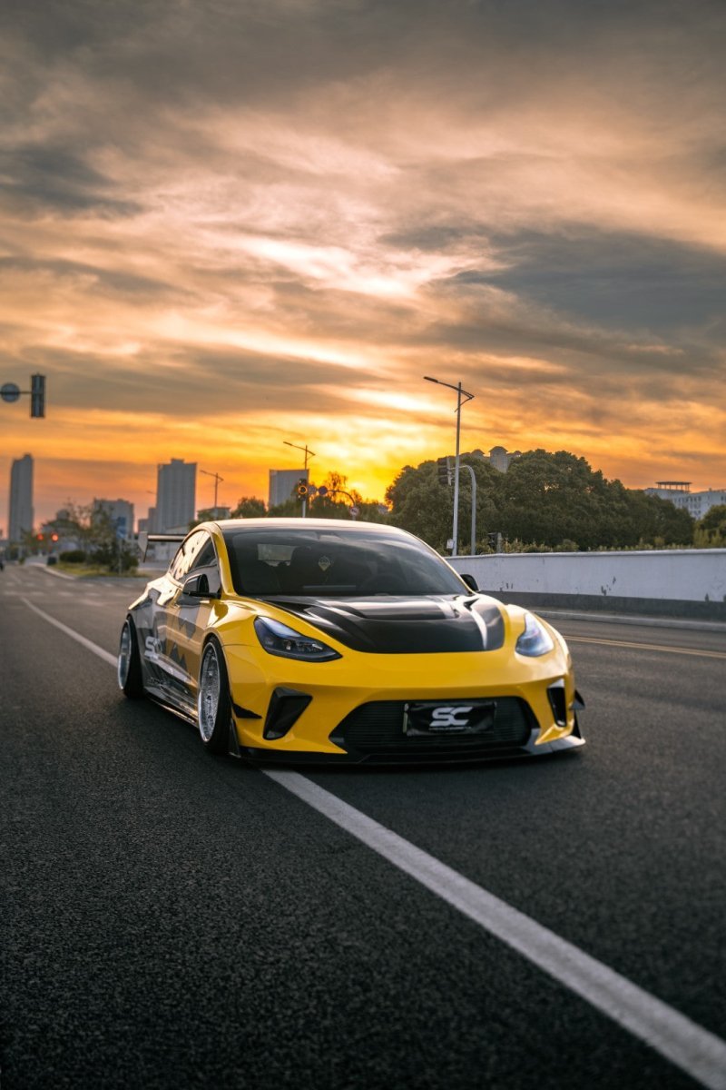 ROBOT - TESLA MODEL 3 HACKER WIDEBODY FRONT BUMPER AND FRONT LIP - Aero Carbon UK