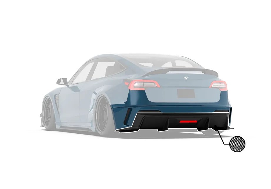 ROBOT - TESLA MODEL 3 HACKER WIDEBODY REAR BUMPER AND REAR DIFFUSER - Aero Carbon UK