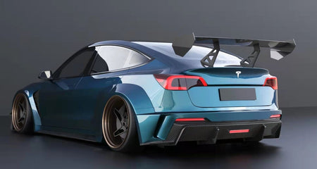 ROBOT - TESLA MODEL 3 HACKER WIDEBODY REAR BUMPER AND REAR DIFFUSER - Aero Carbon UK