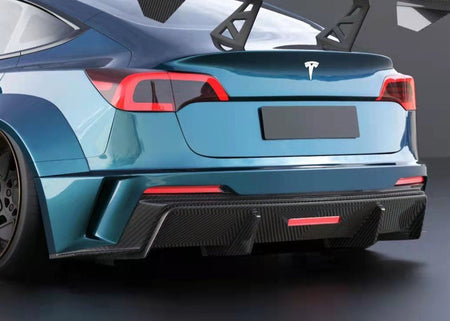 ROBOT - TESLA MODEL 3 HACKER WIDEBODY REAR BUMPER AND REAR DIFFUSER - Aero Carbon UK