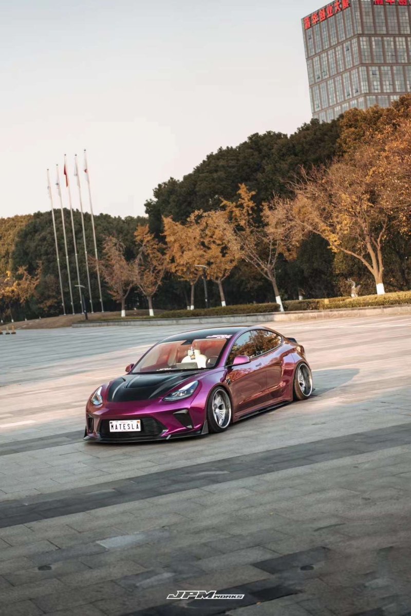 ROBOT - TESLA MODEL 3 HACKER WIDEBODY WHEEL ARCHES AND SIDE SKIRTS - Aero Carbon UK