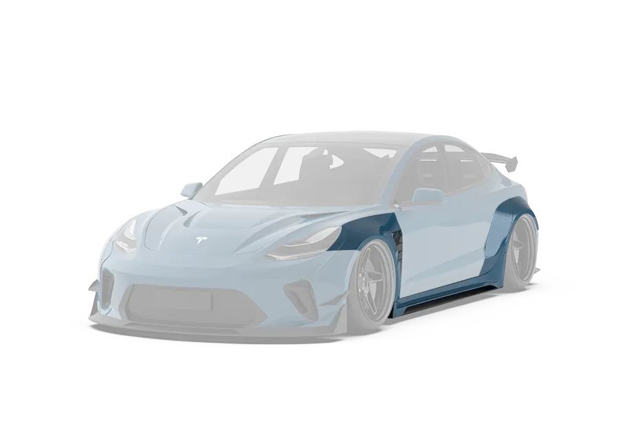 ROBOT - TESLA MODEL 3 HACKER WIDEBODY WHEEL ARCHES AND SIDE SKIRTS - Aero Carbon UK