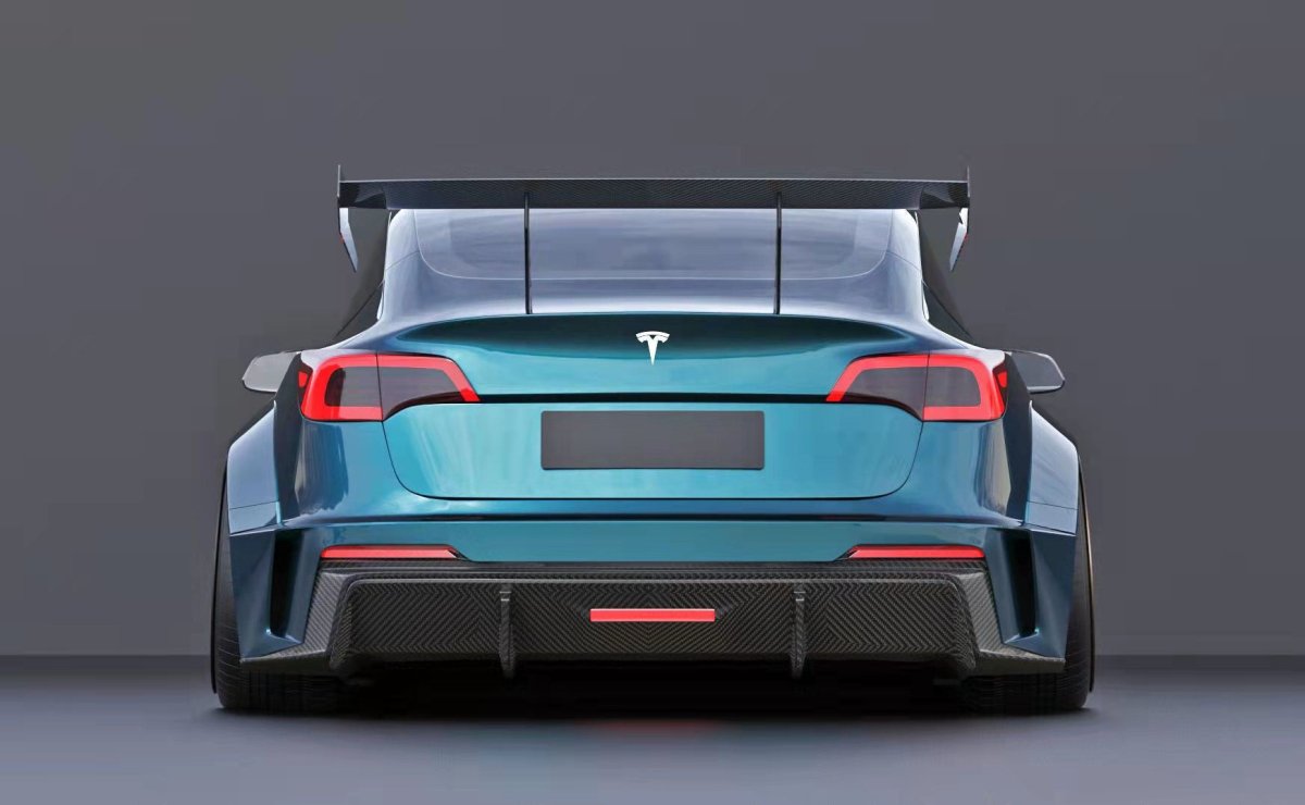 ROBOT - TESLA MODEL 3 HACKER WIDEBODY WHEEL ARCHES AND SIDE SKIRTS - Aero Carbon UK