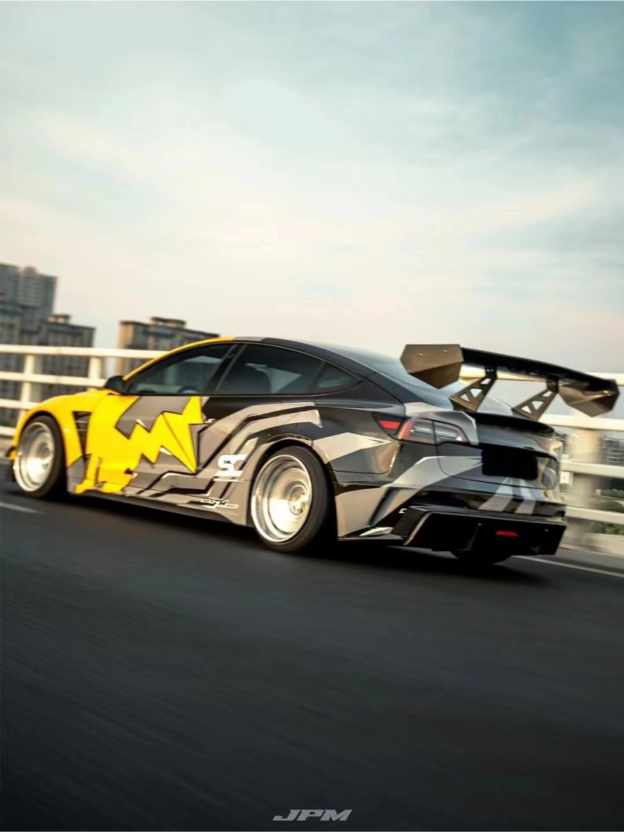 ROBOT - TESLA MODEL 3 HACKER WIDEBODY WHEEL ARCHES AND SIDE SKIRTS - Aero Carbon UK