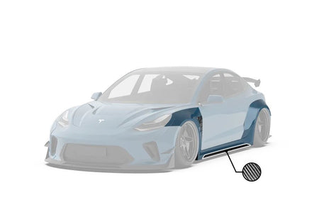 ROBOT - TESLA MODEL 3 HACKER WIDEBODY WHEEL ARCHES AND SIDE SKIRTS - Aero Carbon UK