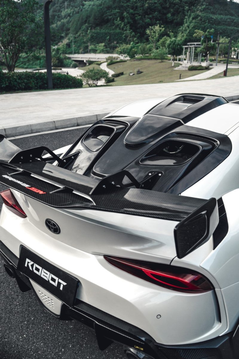 ROBOT - TOYOTA GR SUPRA "HYPERION" ACTIVE AERO ROOF SCOOP & REAR LOUVERS & GT WING - Aero Carbon UK