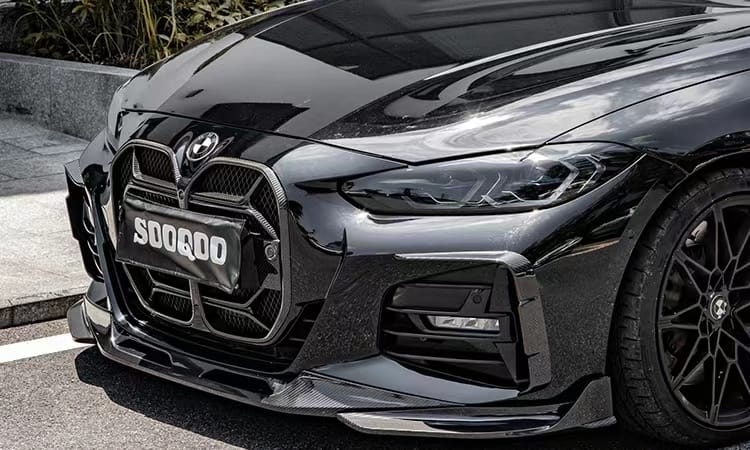 SOOQOO - BMW 4 SERIES G22 DRY CARBON FIBRE FRONT + REAR OVERLAYS CANARDS - Aero Carbon UK