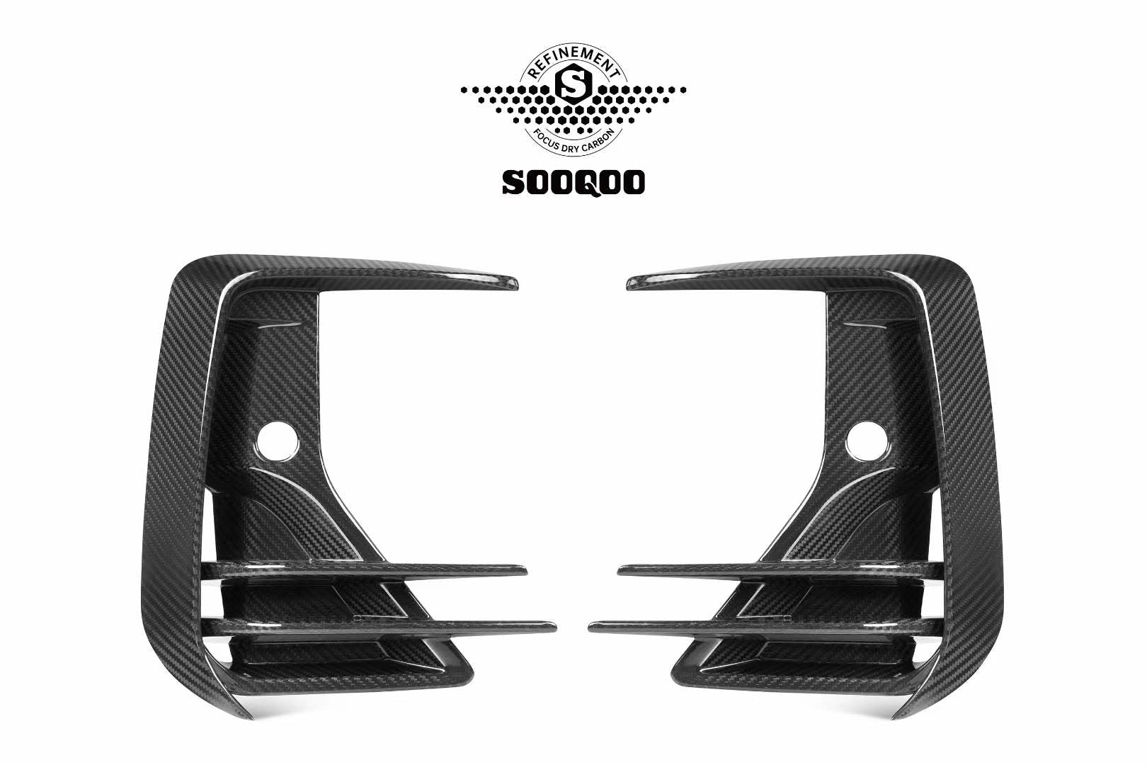 SOOQOO - BMW IX3 G08 DRY CARBON FRONT CANARDS - Aero Carbon UK