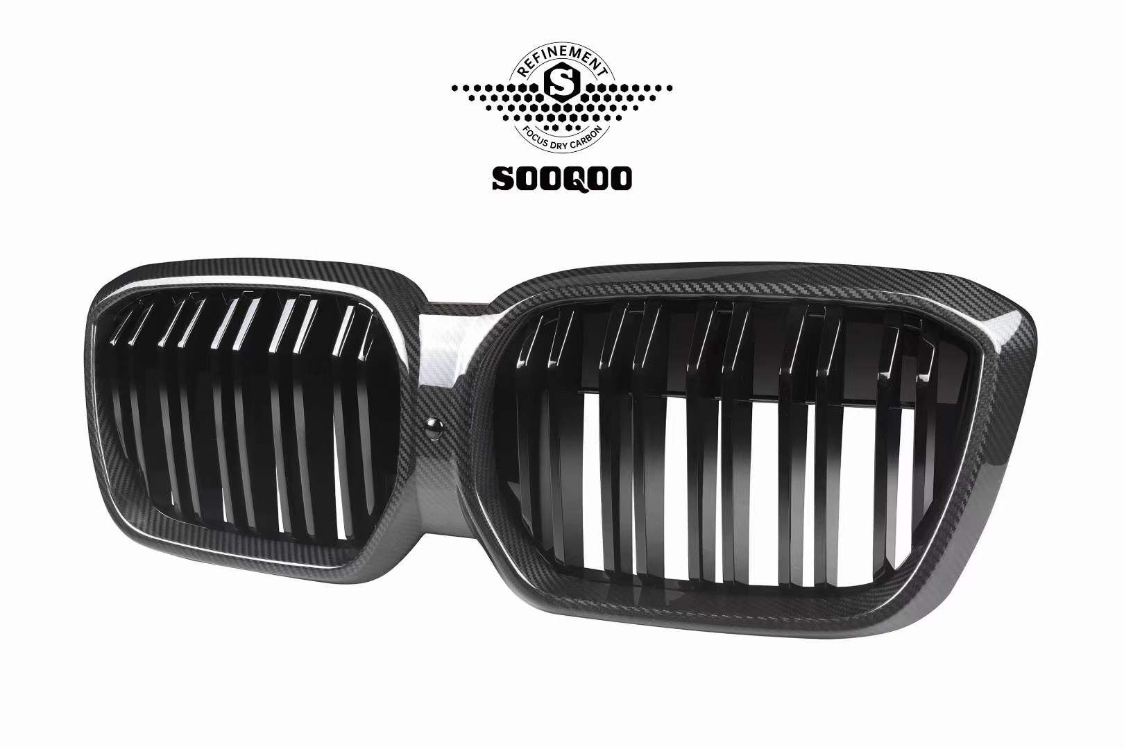 SOOQOO - BMW IX3 G08 DRY CARBON FRONT GRILLE - Aero Carbon UK