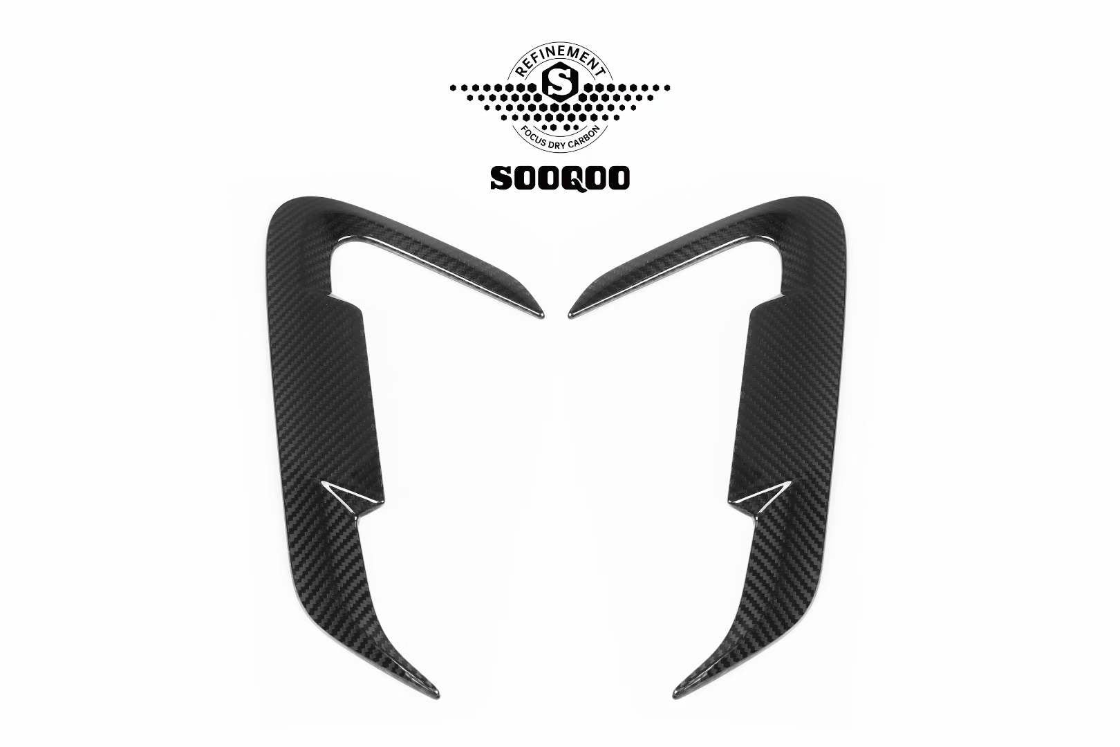 SOOQOO - BMW IX3 G08 DRY CARBON SIDE VENT CANARDS - Aero Carbon UK