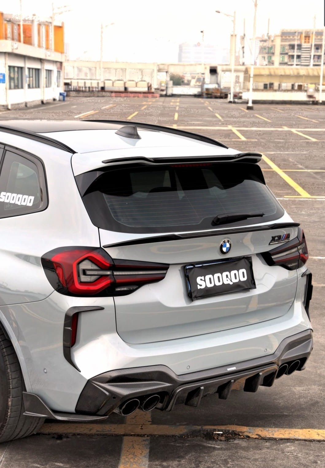 SOOQOO - BMW X3M F97 LCI DRY CARBON FIBRE REAR CANARDS - Aero Carbon UK