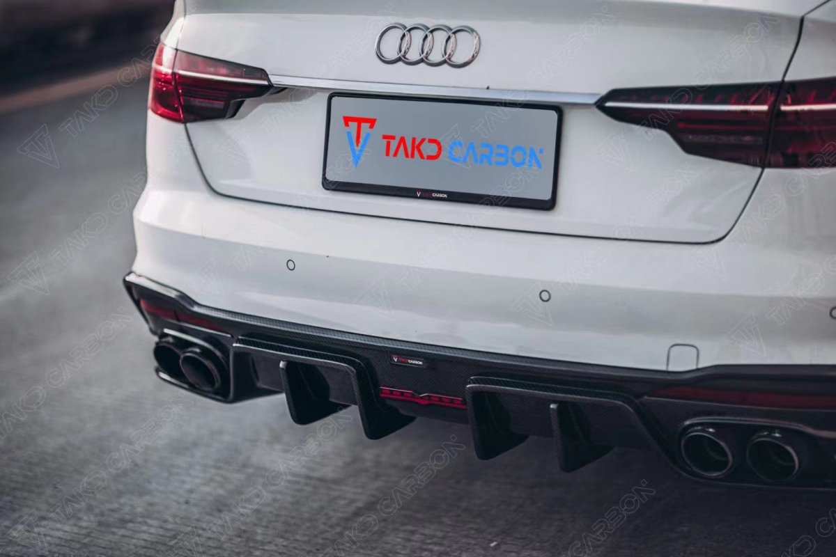 TAKD - AUDI A4 S LINE / S4 CARBON FIBRE REAR DIFFUSER V2 - Aero Carbon UK