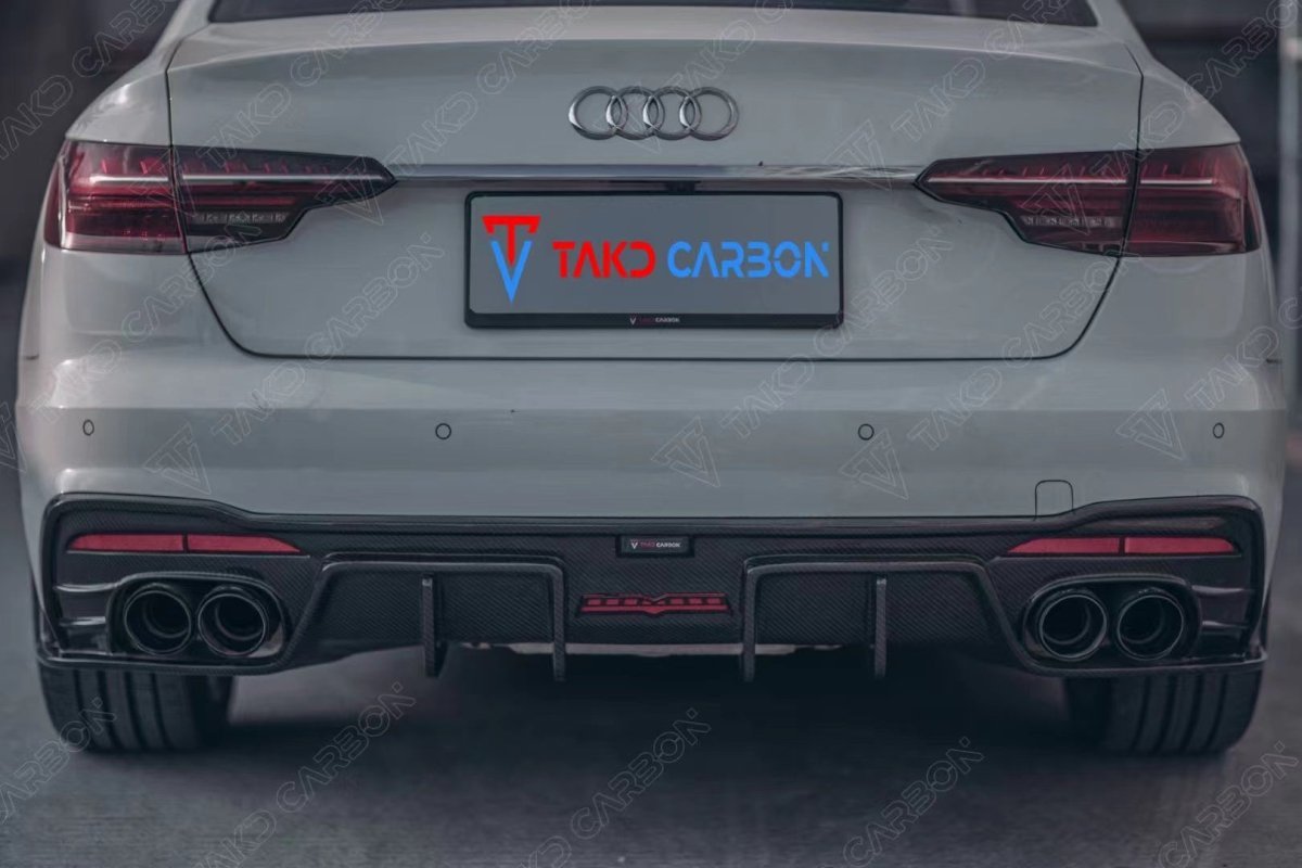 TAKD - AUDI A4 S LINE / S4 CARBON FIBRE REAR DIFFUSER V2 - Aero Carbon UK
