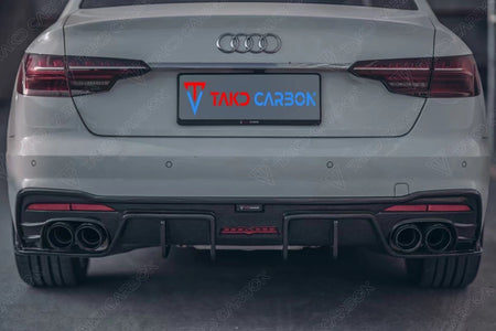 TAKD - AUDI A4 S LINE / S4 CARBON FIBRE REAR DIFFUSER V2 - Aero Carbon UK