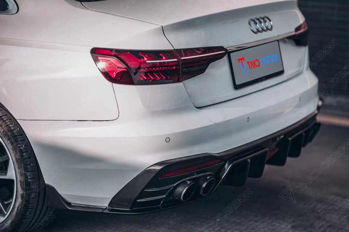 TAKD - AUDI A4 S LINE / S4 CARBON FIBRE REAR DIFFUSER V2 - Aero Carbon UK