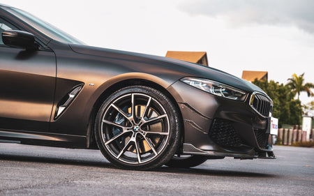 TAKD - BMW 8 SERIES G14 G15 G16 CARBON FIBRE FRONT BUMPER CANARDS - Aero Carbon UK