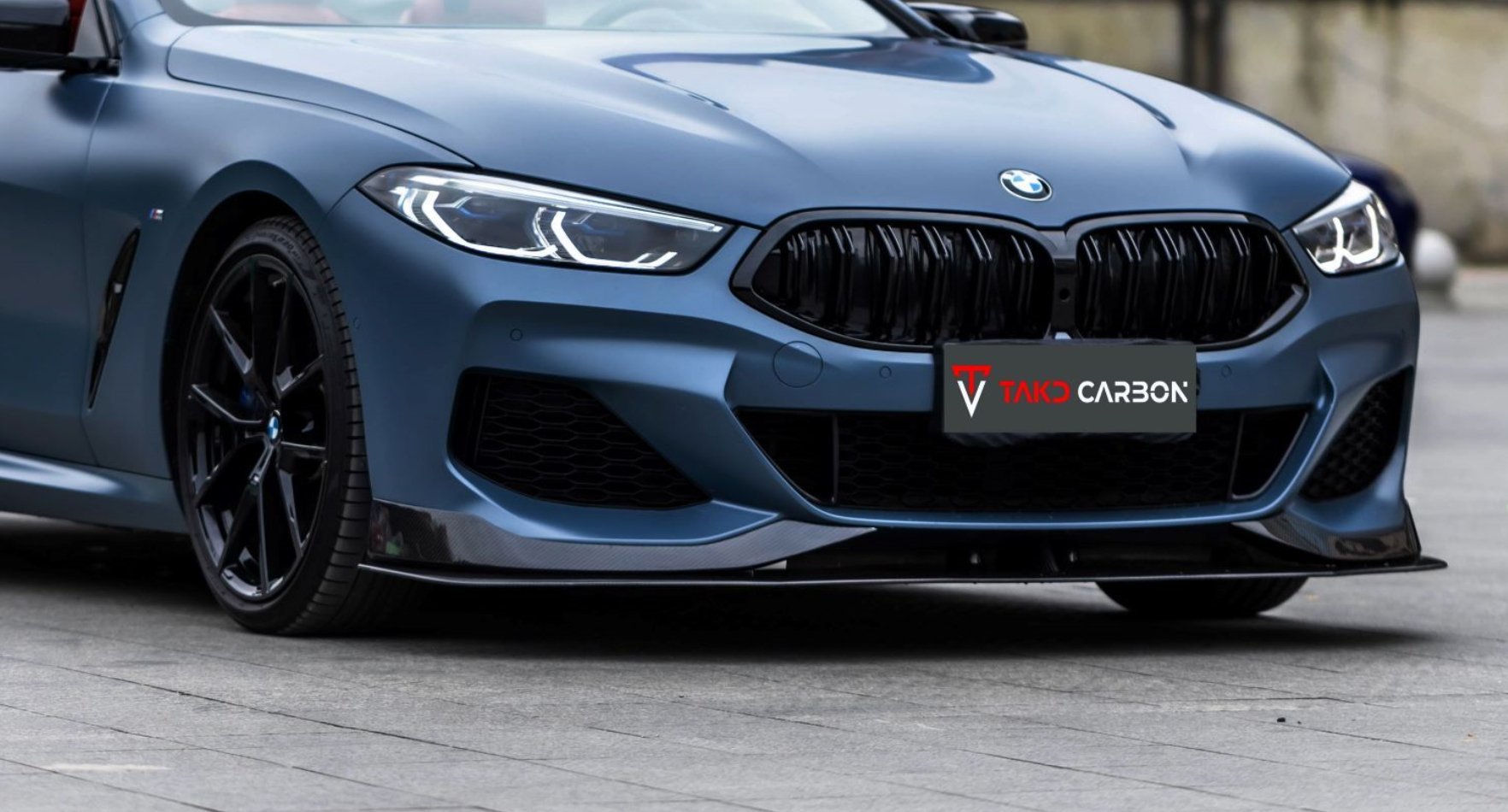 TAKD - BMW 8 SERIES G14 G15 G16 CARBON FIBRE FRONT LIP V2 - Aero Carbon UK