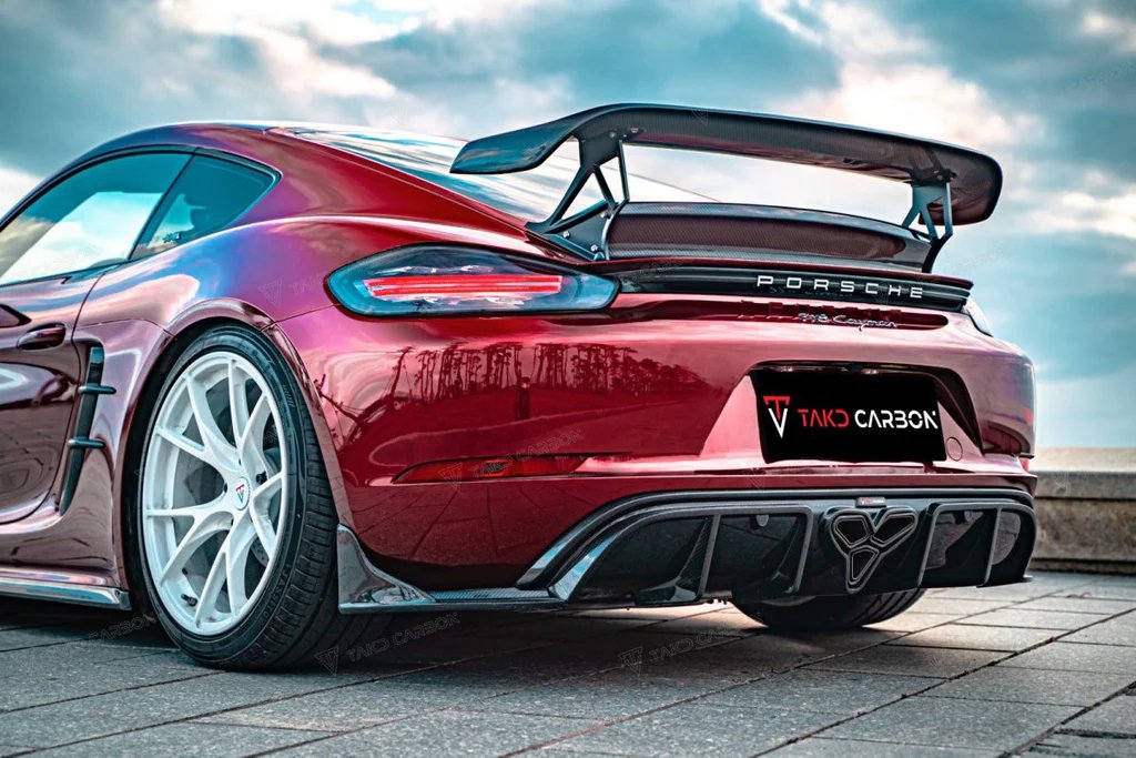 TAKD - PORSCHE CAYMAN / BOXSTER 718 DRY CARBON REAR DIFFUSER - Aero Carbon UK