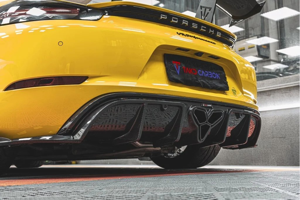 TAKD - PORSCHE CAYMAN / BOXSTER 718 DRY CARBON REAR DIFFUSER - Aero Carbon UK