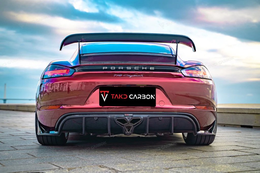 TAKD - PORSCHE CAYMAN / BOXSTER 718 DRY CARBON REAR DIFFUSER - Aero Carbon UK