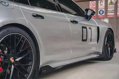 TAKD - PORSCHE PANAMERA 971 4 / 4S / TURBO DRY CARBON FIBRE SIDE SKIRTS - Aero Carbon UK