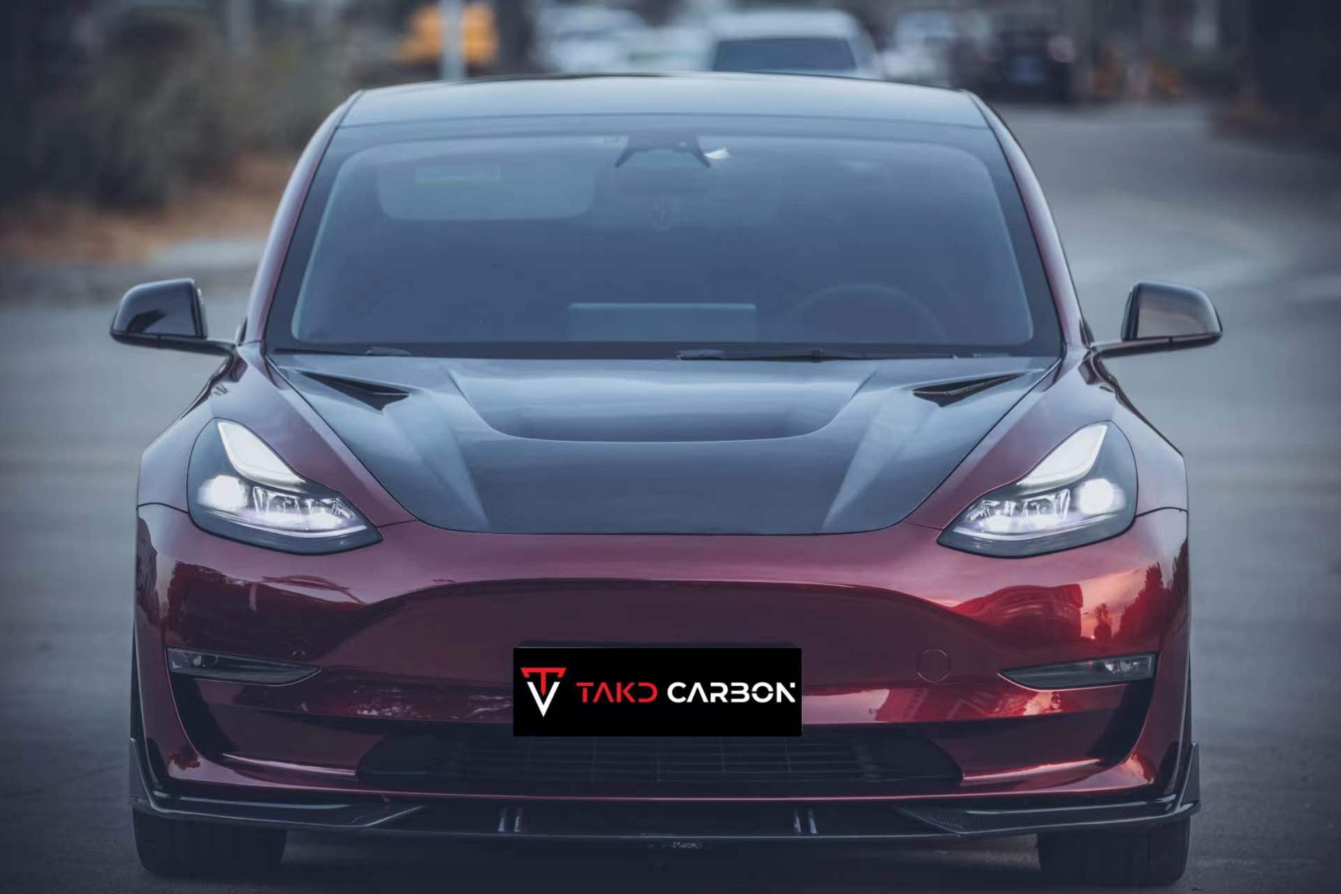 TAKD - TESLA MODEL 3 DRY CARBON FIBRE FRONT LIP - Aero Carbon UK