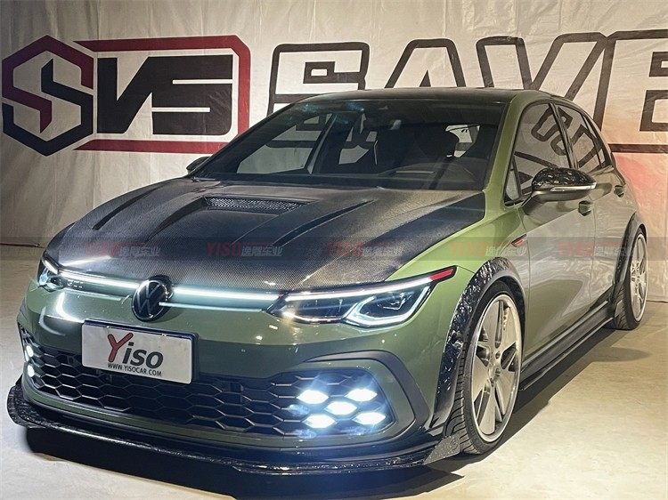 YISO - VOLKSWAGEN GOLF MK8 CARBON FIBRE BONNET HOOD - Aero Carbon UK