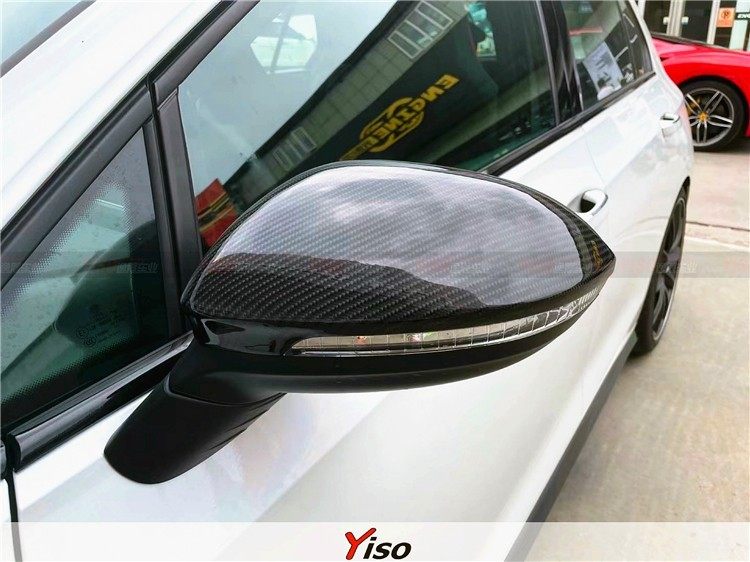 YISO - VOLKSWAGEN GOLF MK8 CARBON FIBRE WING MIRROR CAPS - Aero Carbon UK