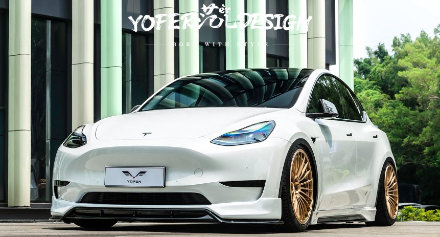 YOFER - TESLA MODEL Y PP PLASTIC FRONT LIP - Aero Carbon UK