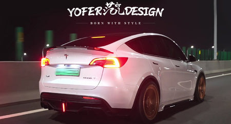 YOFER - TESLA MODEL Y PP PLASTIC LED REAR DIFFUSER - Aero Carbon UK